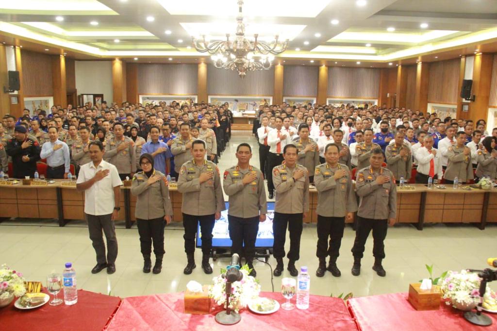 SIAP BERTUGAS: Kepolisian Daerah Istimewa Jogjakarta menggelar Pelatihan Pra Operasi Mantap Brata Progo 2023-2024 untuk membekali anggota Polri dengan pengetahuan tentang Pemilu