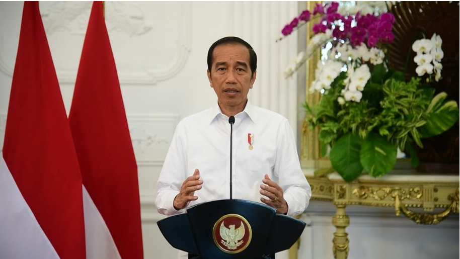 Foto: Presiden Joko Widodo memberikan pernyataan tentang situasi krisis Palestina-Israel di Istana Merdeka, Jakarta, 10 Oktober 2023. (Foto: https://www.presidenri.go.id/)