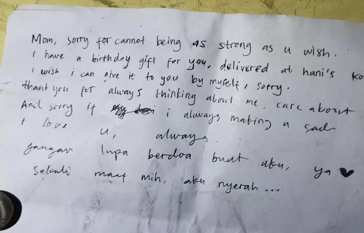 isi surat permintaan maaf