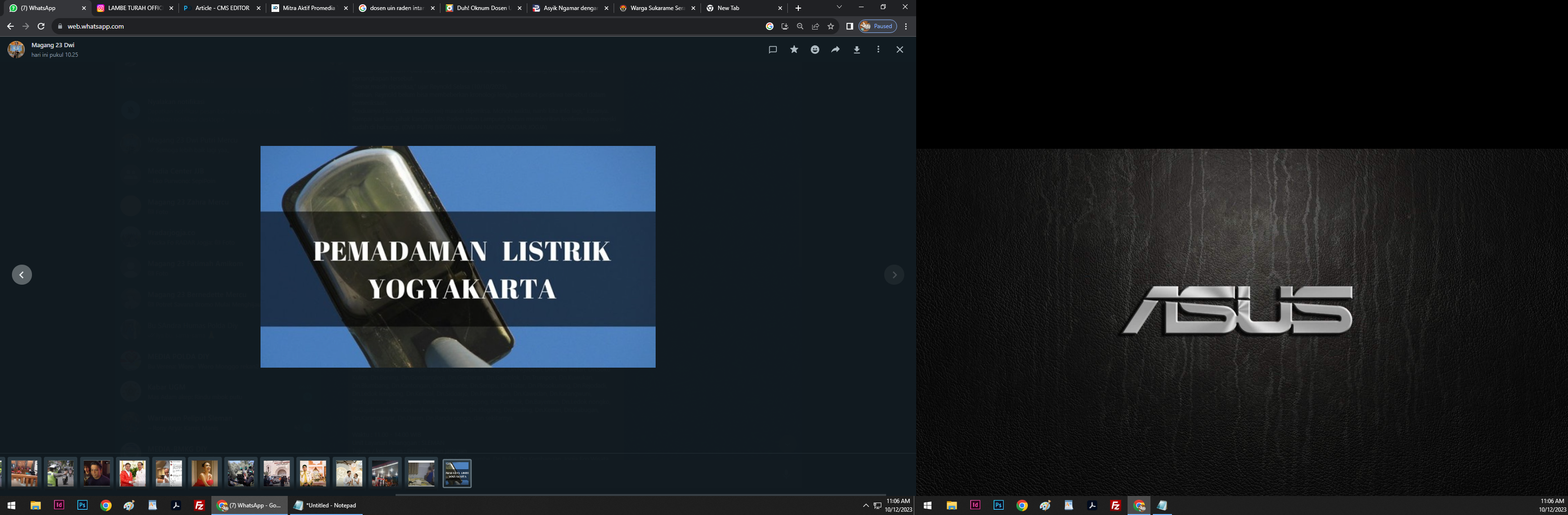 Ilustrasi info pemadaman listrik di Jogjakarta (PLN DIJ)