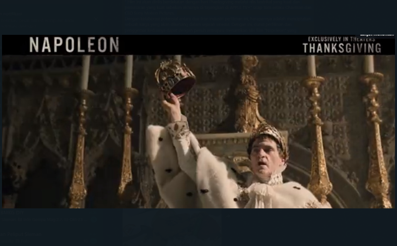 Cuplikan trailer film Napoleon (collider.com)