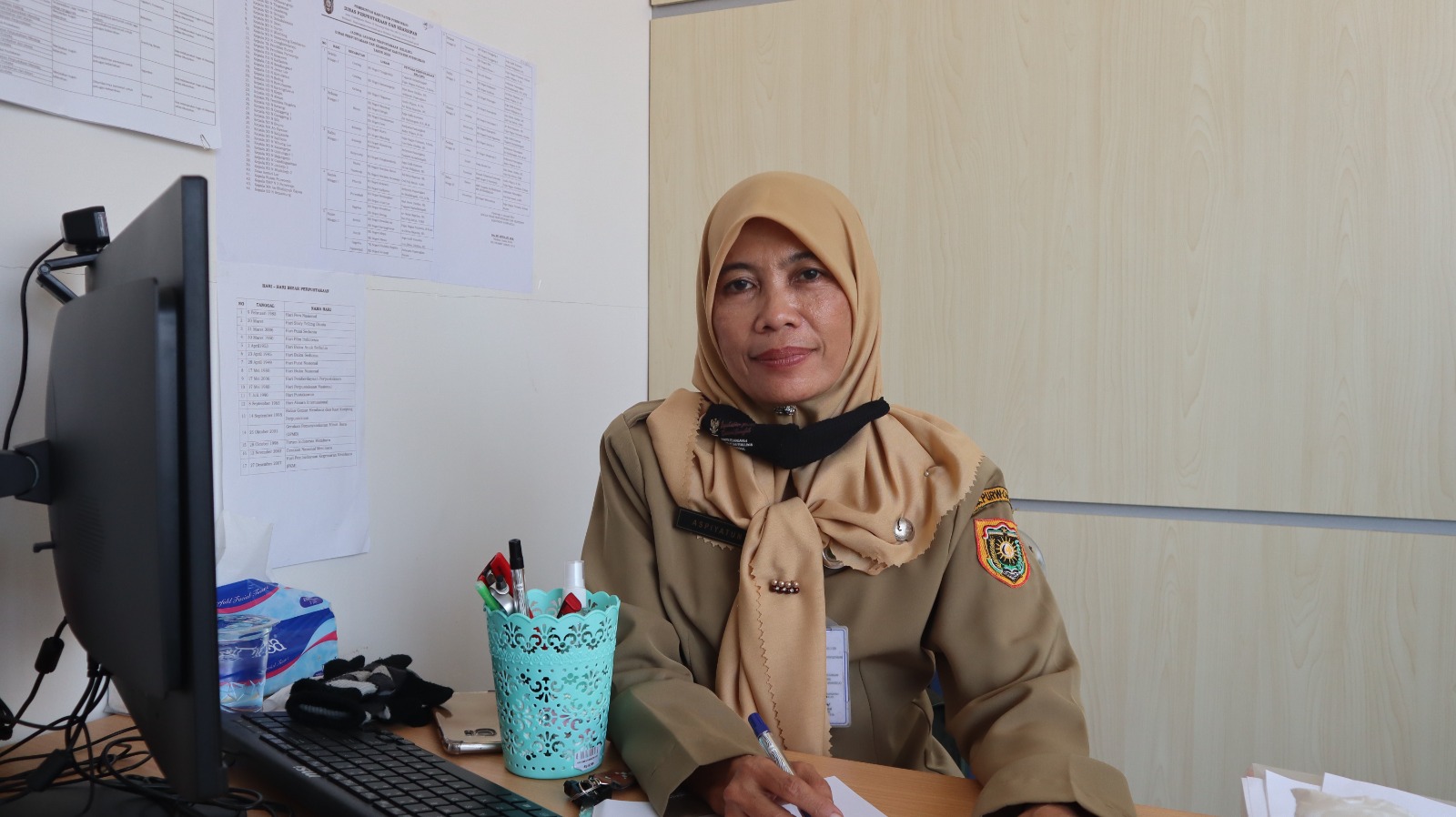 NYAMAN: Kabid Perpustakaan, Dinas Perpustakaan dan Kearsipan (Dinpusip) Purworejo Aspiyatun. (Jihan Aron Vahera/Radar Jogja)