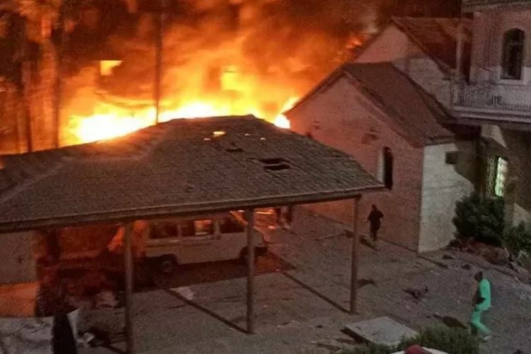 Serangan bom ke Rumah Sakit Baptis Al-Ahli Arabi di Gaza Utara. Foto: Istimewa