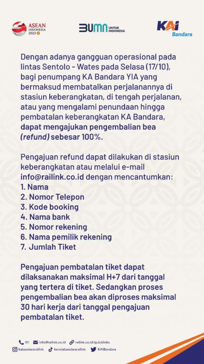 JAMINAN: Mekanisme refund untuk penumpang.