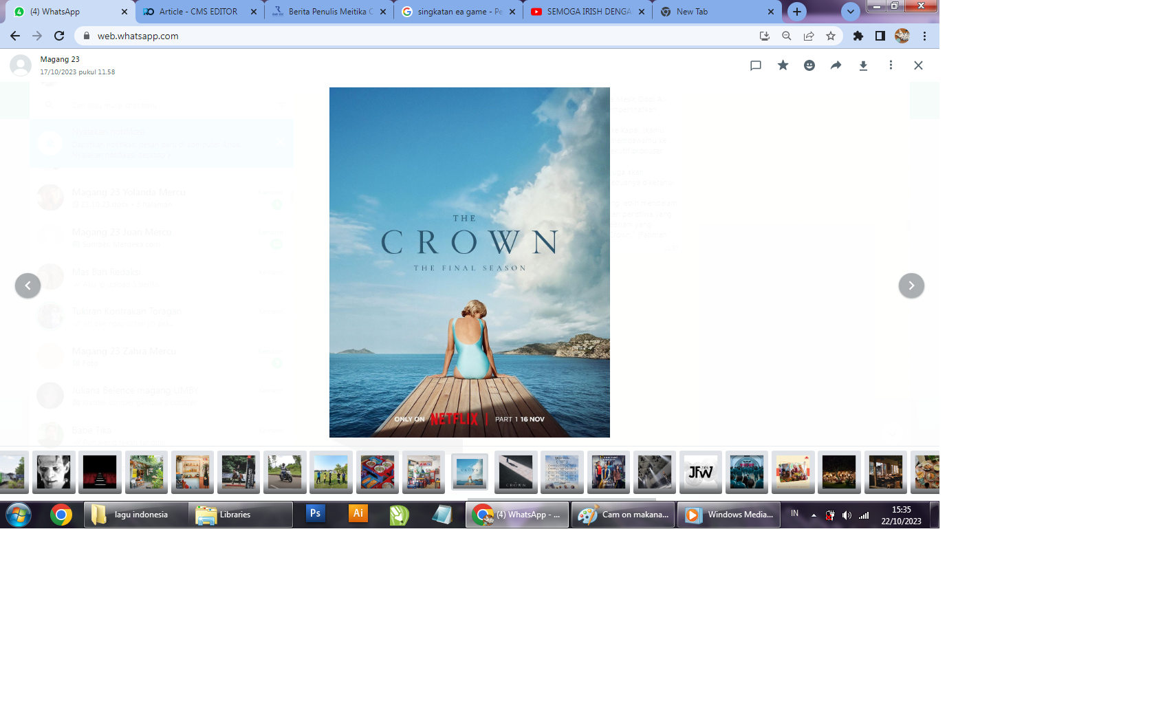 Poster terbaru film The Crown  (Instagram/@thecrownnetflix)