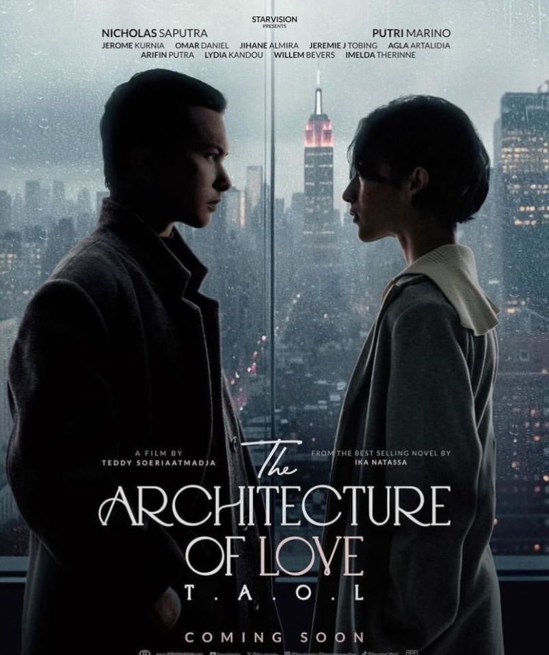 Film Romantis &ldquo;The Architecture Of Love dengan pemeran utama Nicholas Saputra dan Putri Marino. (Instagram/@ussfeeds)