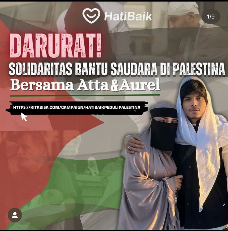 Poster donasi Atta Halilintar dan Aurel Hermansyah. (Instagram/@attahalilintar)