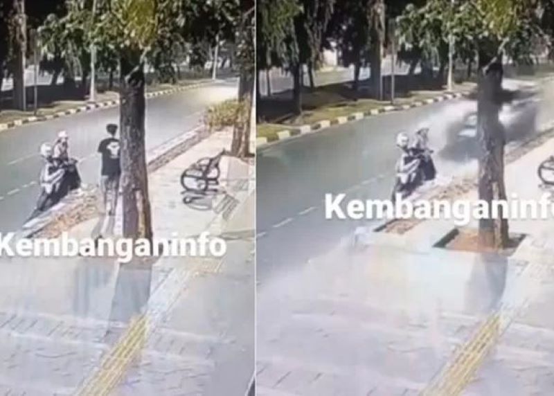 Tangkapan layar CCTV detik-detik mobil fortuner tabrak wanita di Jakarta Barat