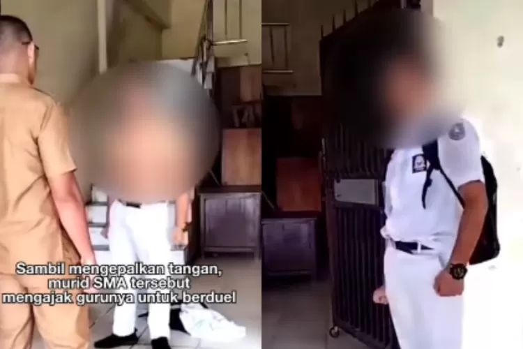 Tangkapan layar siswa SMA Barito Selatan ajak gurunya duel berkelahi (Instagram @lagi.viral)
