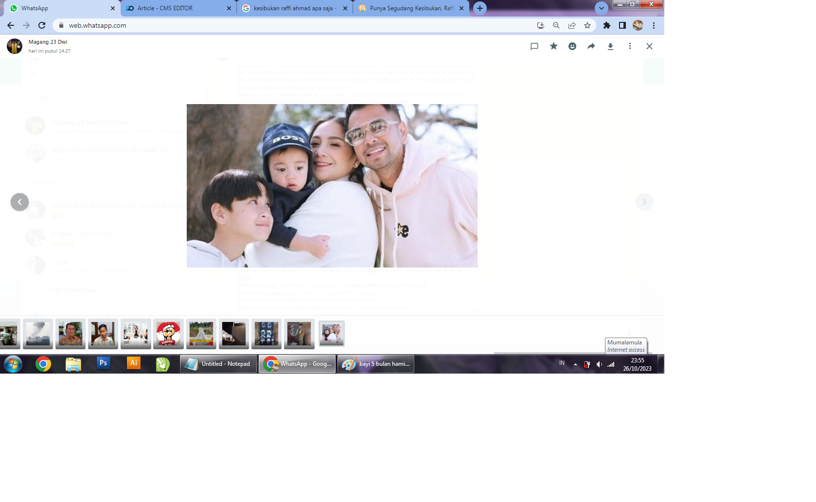 Raffi Ahmad, isteri dan kedua anaknya. (grid.id)
