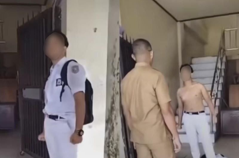 Siswa SMA di Barito Kalimantan Tengah menantang gurunya berkelahi. (Tangkapan layar Instagram/@memomedsos)