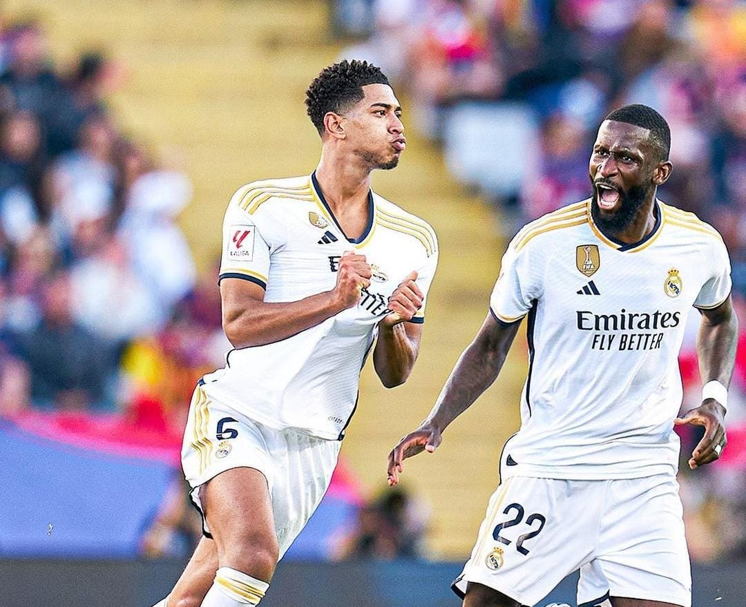 UNGGUL: Brace Bellingham sukses membuat El Real menang comeback atas Barcelona (Dok @realmadrid)
