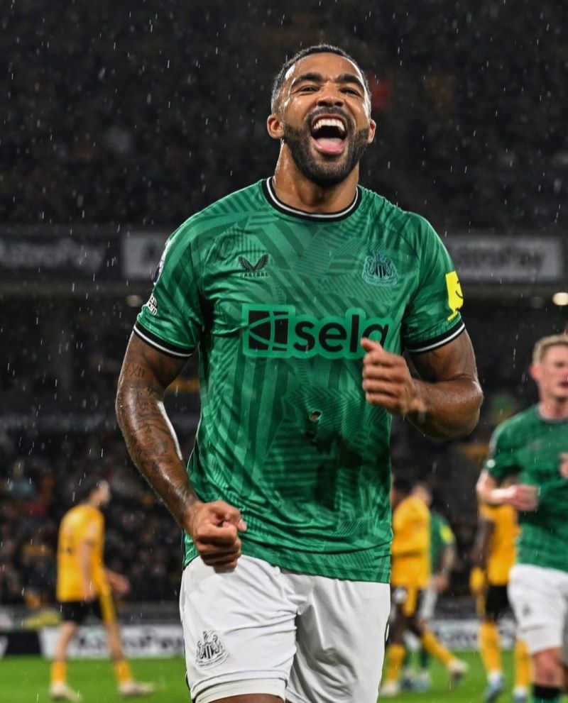 BANGGA: selebrasi Callium Wilson setelah mencetak gol ke gawang Wolves