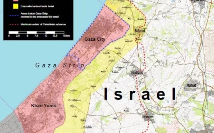 Peta Jalur Gaza (Gaza Strip)