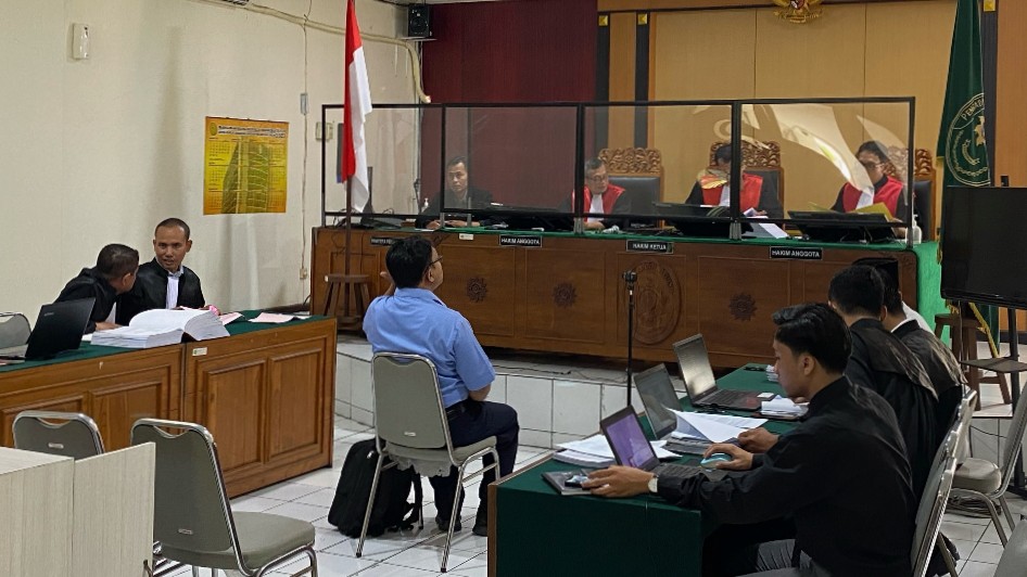 TERBUKA: Suasana sidang dugan penyalahgunaan tanah kas desa di Pengadilan Tindak Pidana Korupsi (Tipikor) Pengadilan Negeri Yogyakarta Rabu (1/11). (Agung Dwi Prakoso/Radar Jogja)