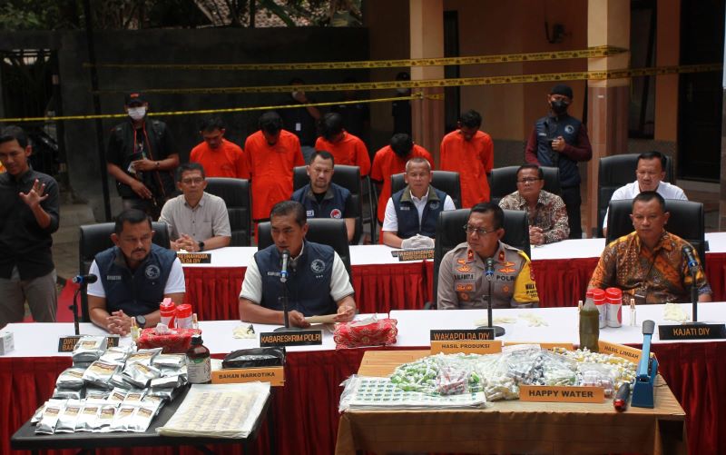 Pengungkapan Narkoba di Bantul oleh Bareskrim Polri Jumat (3/11/2023) - Foto Guntur Aga Tirtana