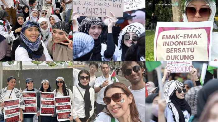 sejumlah selebriti mengikuti aksi bela Palestina (indozone)