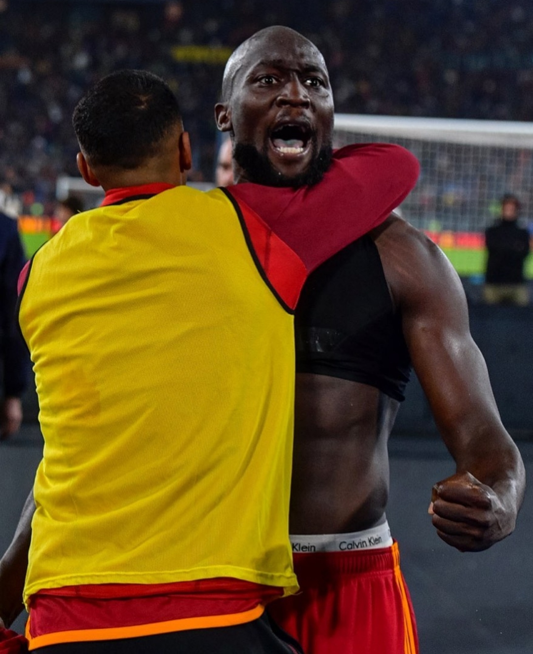 Selebrasi Romelu Lukaku setelah sukses mencetak gol bagi Roma di akhir pertandingan (IG offcialasroma)