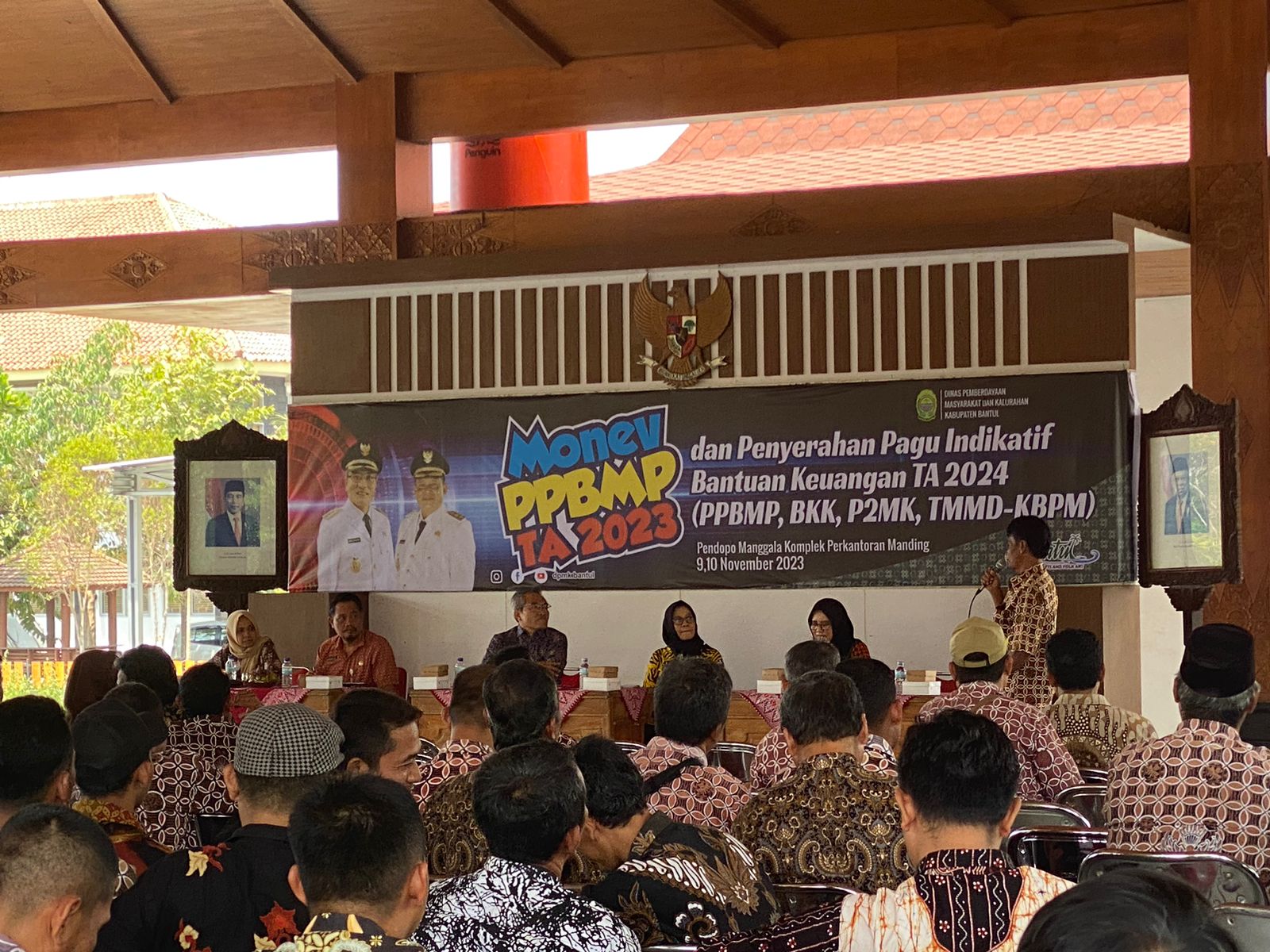 SIMAK: Pelaksanaan Monev PPBMP Tahun 2023 dihadiri Kepala Dinas PMK Kabupaten Bantul dan sejumlah pejabat terkait di Pendopo Pemda 2 Manding, Bantul, Kamis (9/11). (Gregorius Bramantyo/Radar Jogja)