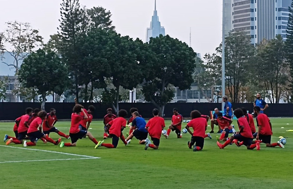 Timnas Kaledonia Baru U17 menjalani latihan jelang Piala Dunia U17 2023 (credit: Media PSSI)