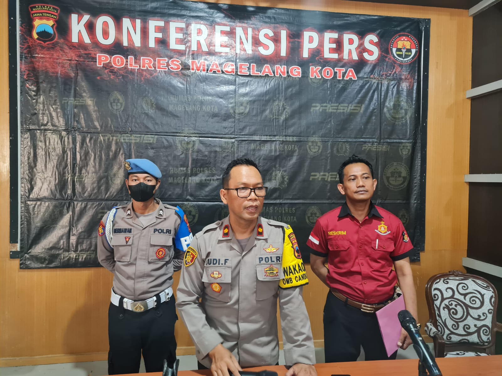 Wakapolres Magelang Kota Kompol Budiyuwono Fajar Wisnugroho di Mapolresta Magelang Kota Sabtu (11/11)