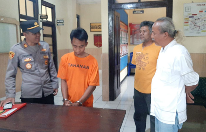 DITANGKAP: FF tidak jera setelah beberapa kali keluar-masuk penjara usai kedapatan mencuri.Kapolsek Muntilan untuk Radar Jogja