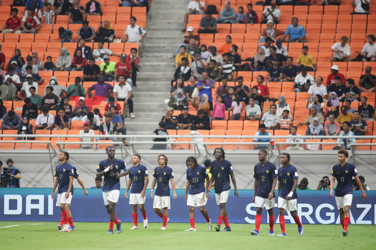 Skuad Perancis usai berlaga melawan Burkina Faso. (Foto: Doc. LOC WCU17/BRY)