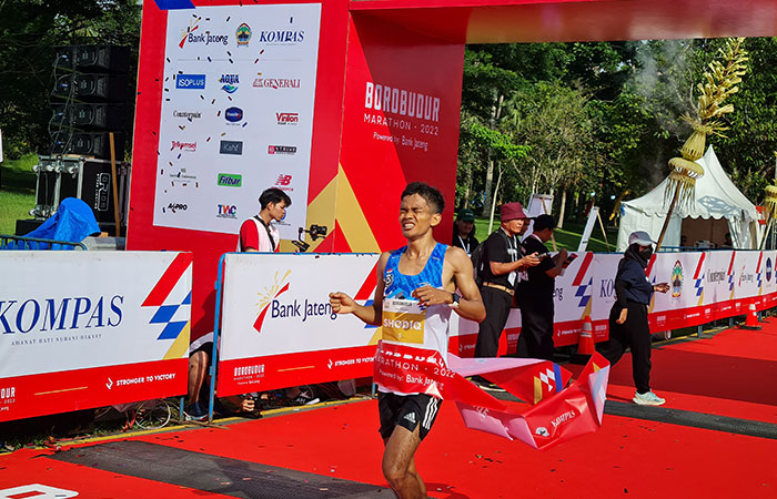 SELESAIKAN RUTE: Peserta Borobudur Marathon 2022 berhasil menyelesaikan semua rute men