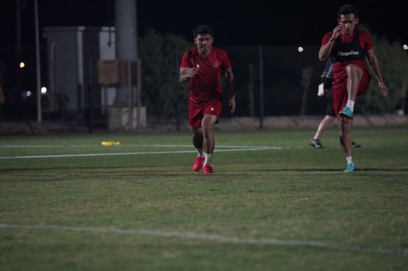 Asnawi Mangkualam bergabung kedalam latihan Timnas Indonesia di Irak (credit: media PSSI)