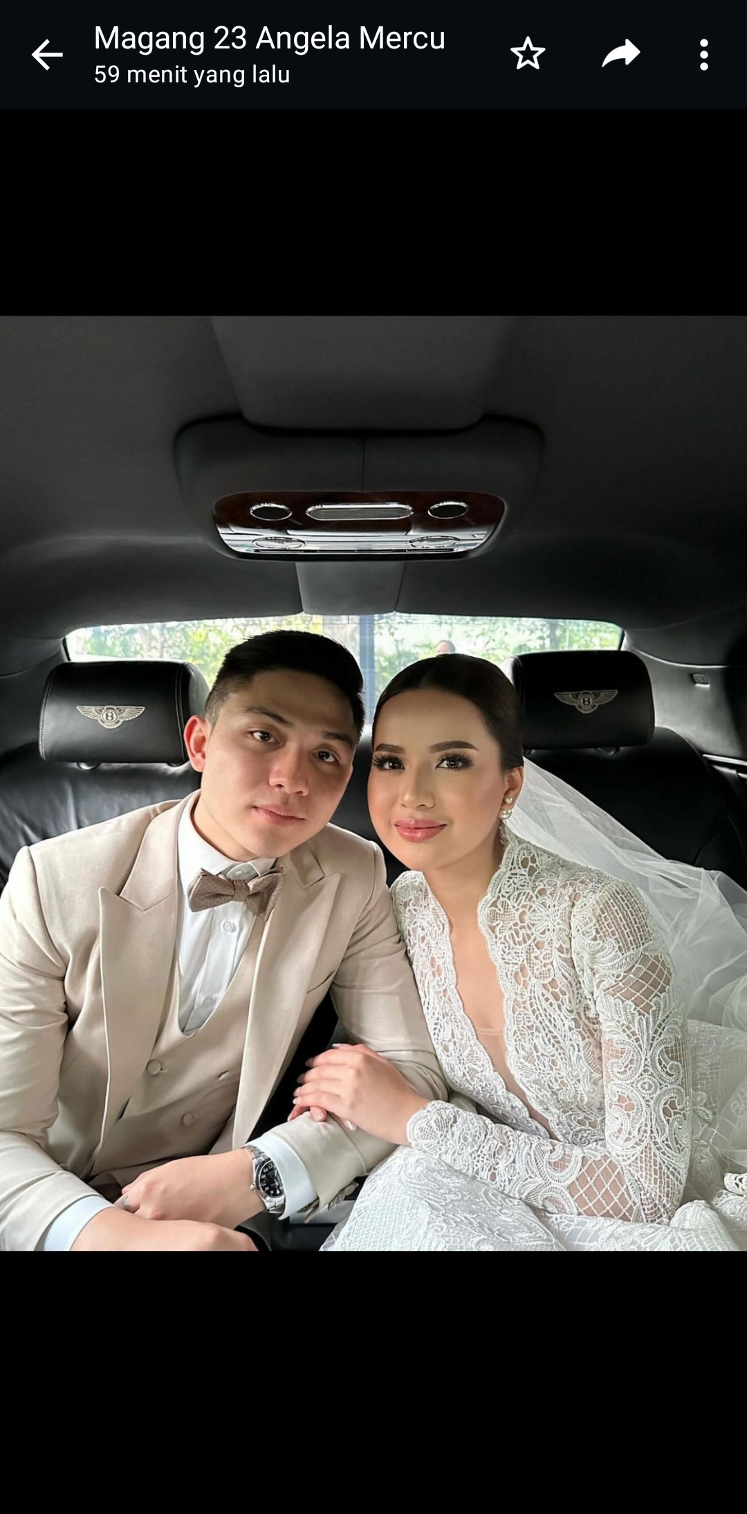 Pasangan Anggi Marito den Kenji Ganessha yang baru saja resmi menikah. (Instagram/@anggimarito)