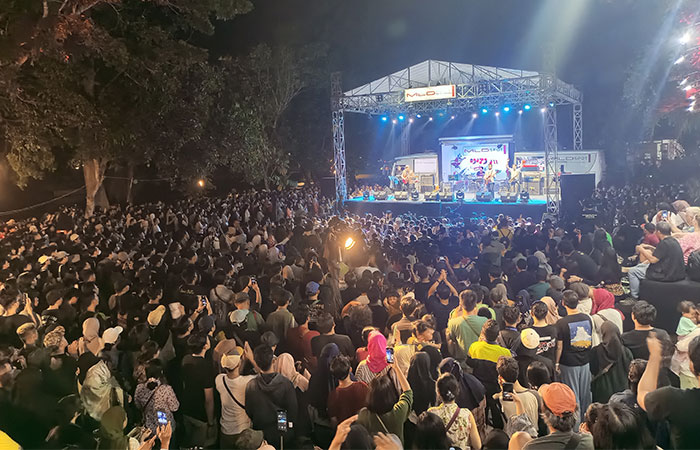 MERIAH: Ngayogjazz 2023 dilaksanakan di Padukuhan Gancahan, Sidomulyo, Godean, Sleman Sabtu (18/11).&nbsp;Ngayogjazz memegang prinsip yang sama membawa pertunjukan jazz ke sebuah tempat alternatif.