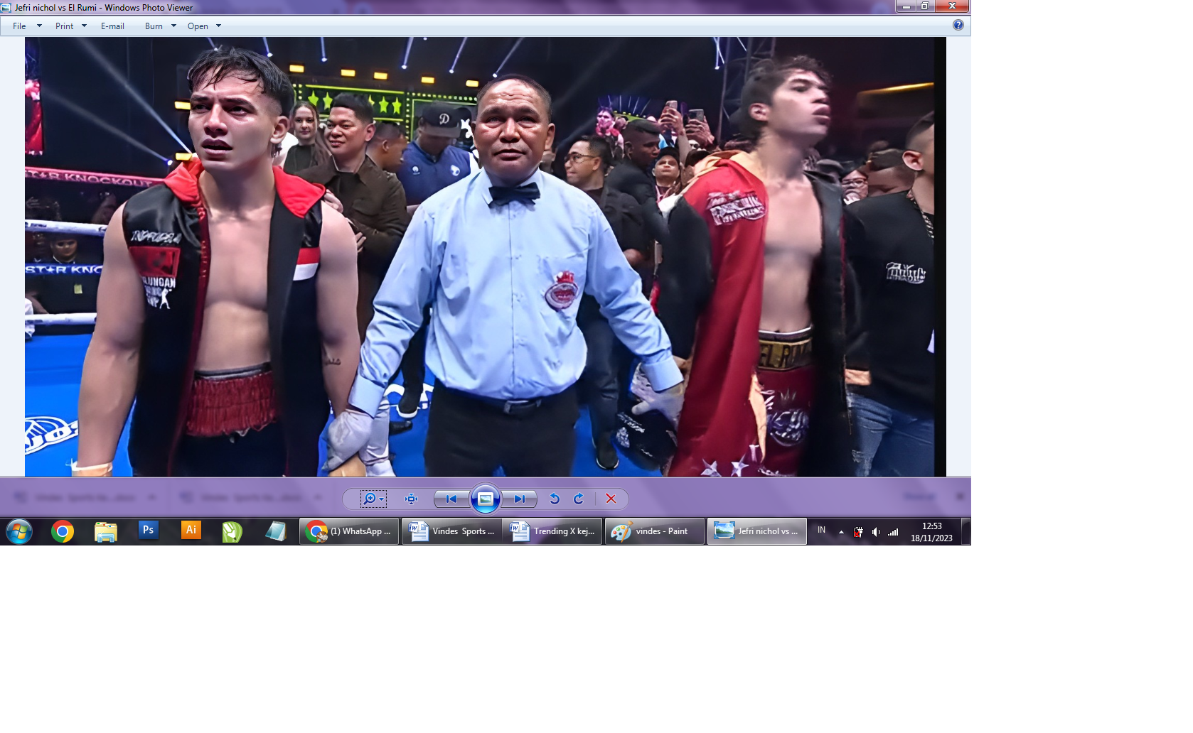 Jelang laga tinju Jefri Nichol Vs El Rumi dalam SuperstarsKnockout, Jumat (17/11/2023) malam. (Screenshot postingan vidio X/@ilhamburadul)