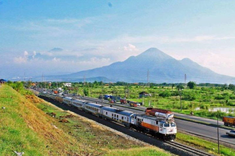 Suasana kereta api melintasi pedesaan dengan panorama indah. (pinterest/phinemo.com)