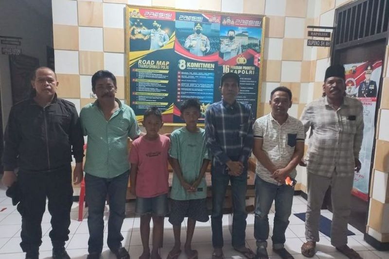 Dua bocah pengendara motor asal Madura diamankan di Mapolsek  Tengaran, Kabupaten Semarang.(Grid.id)