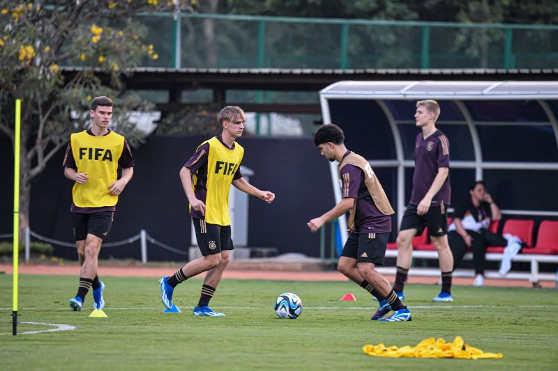 Timnas Jerman U-17 berlatih sebelum berlaga melawan Spanyol U-17. (foto: Doc. LOC WCU17/SBN)