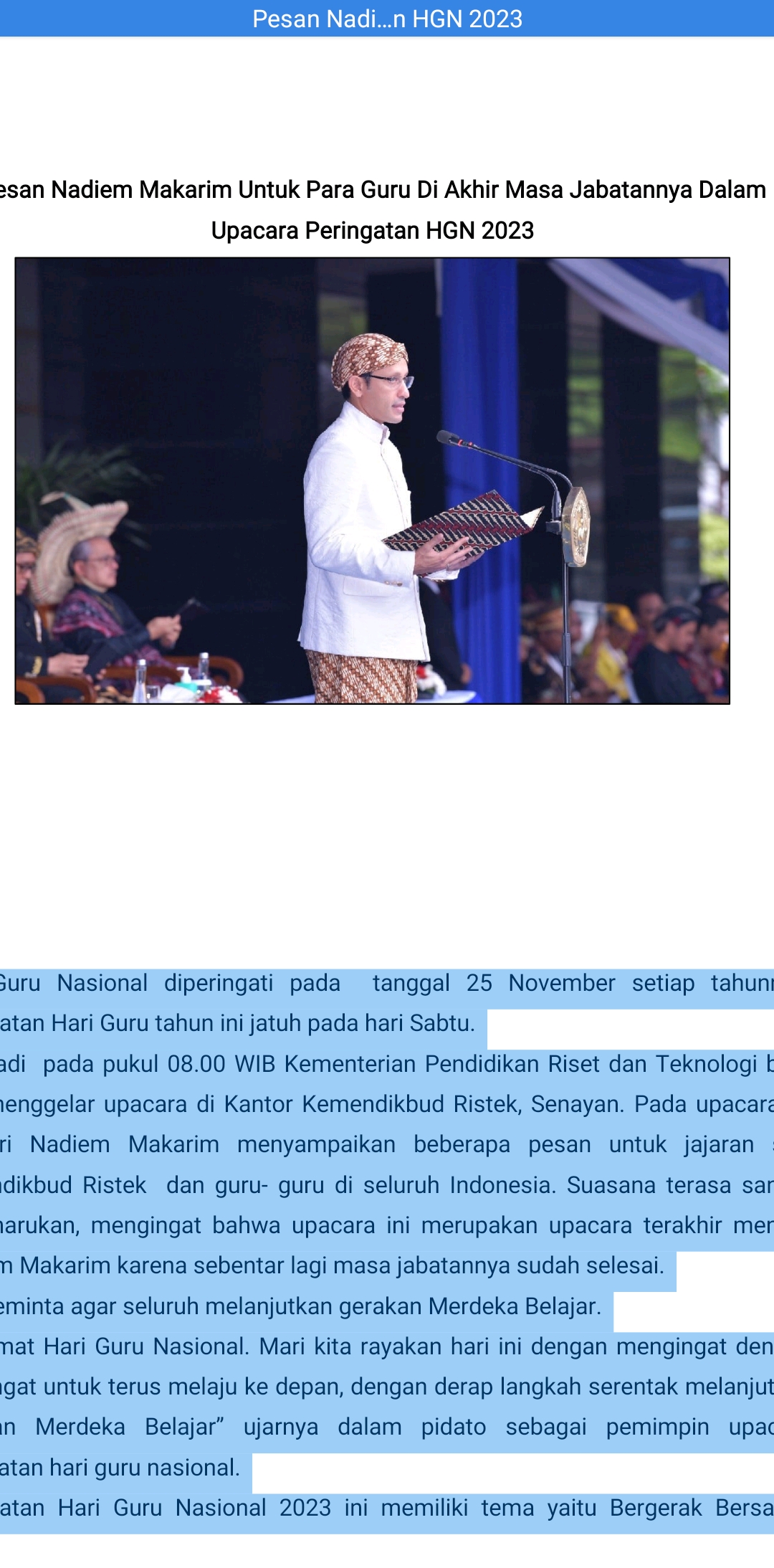 Mendikbudristek Nadiem Anwar Makarim. (Kemendikbud.go.id)
