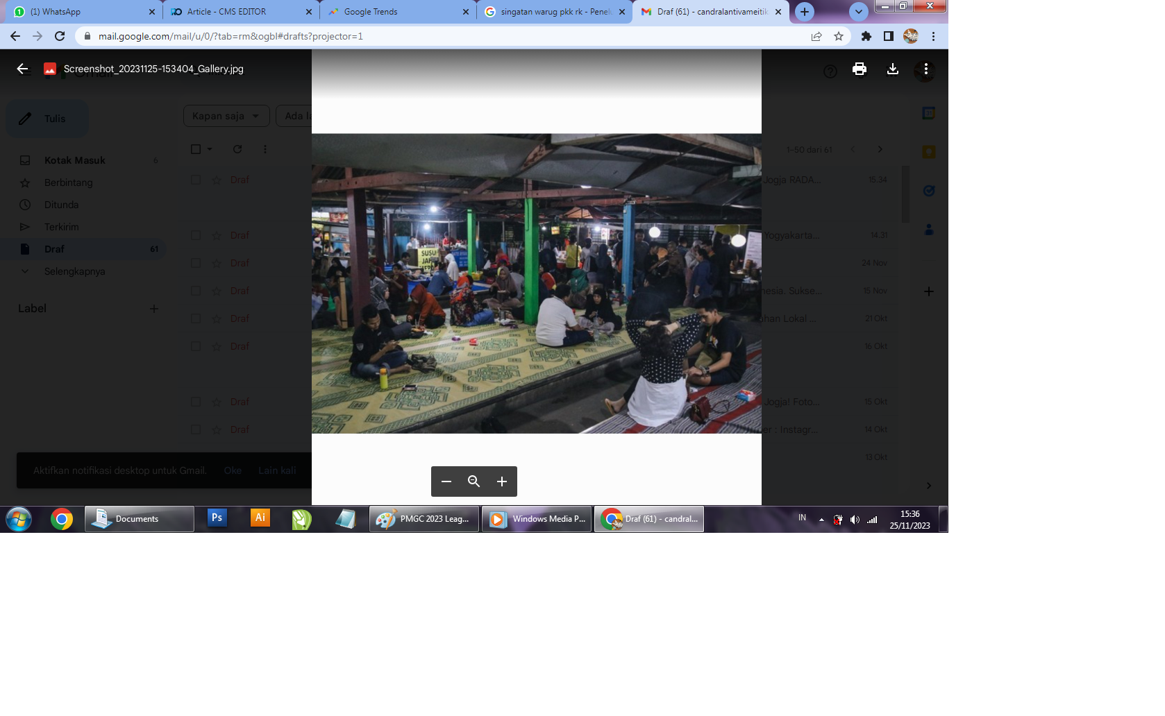 Suasana Pasar Condronegaran di malam hari yang jadi wisata kuliner  malam. (website/Kelurahan Gedongkiwo)
