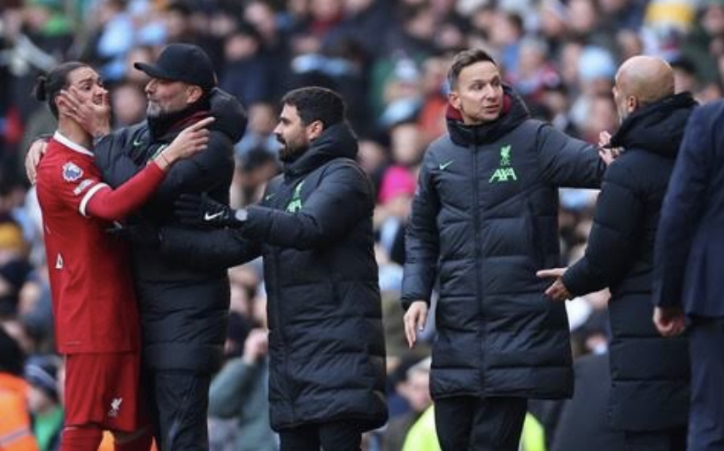 Perdebatan Darwin Nunez dan Pep Guardiola Usai Laga (Telegraph)