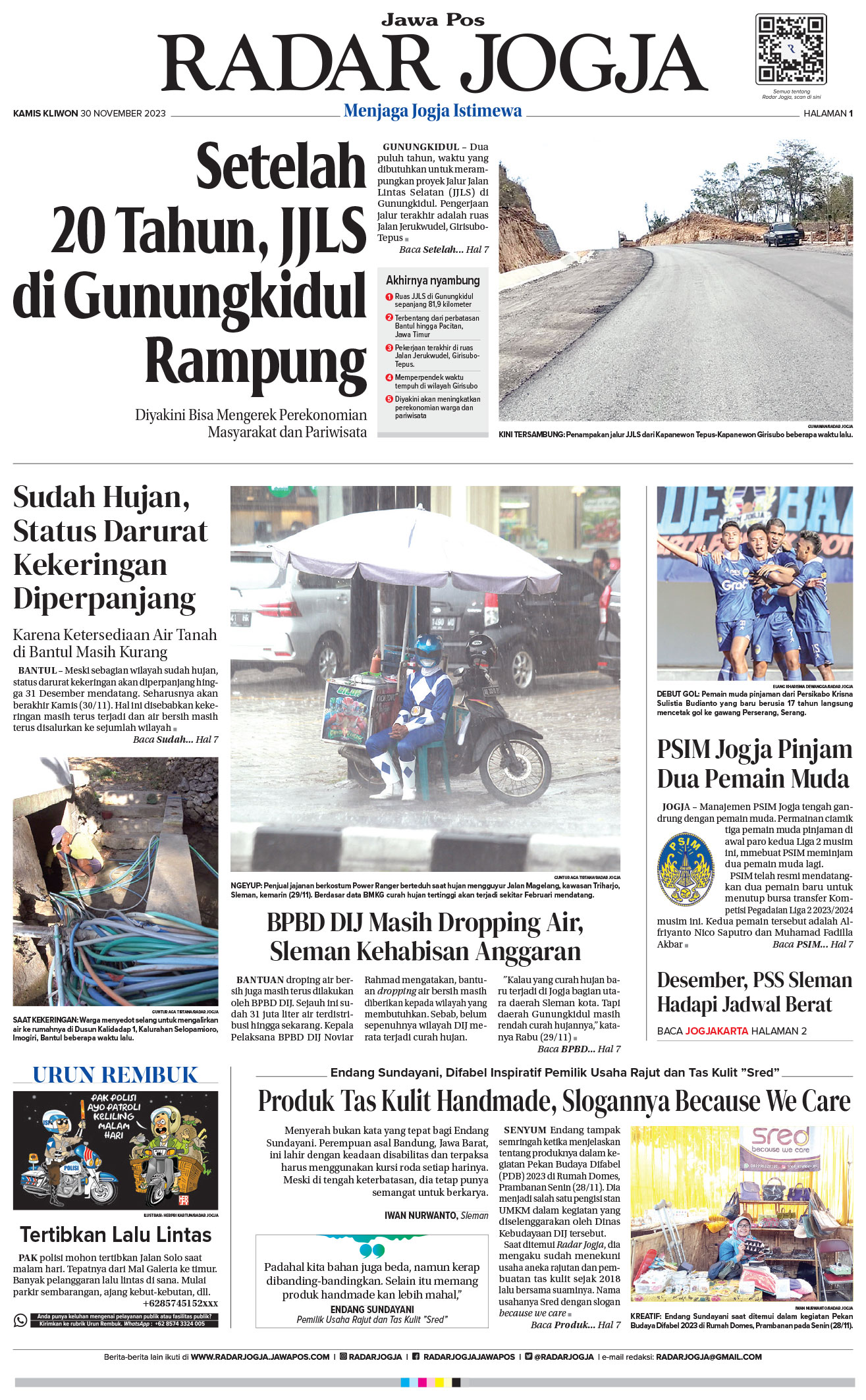Jawa Pos Radar Jogja Edisi Kamis 30 November 2023
