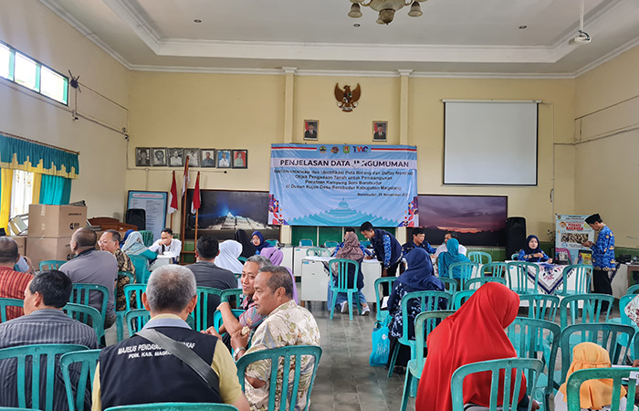 SOSIALISASI: Kantor BPN Kabupaten Magelang mengundang warga Borobudur yang terdampak pembangunan Kampung Seni Borobudur Rabu (29/11/23).Naila Nihayah/Radar Jogja