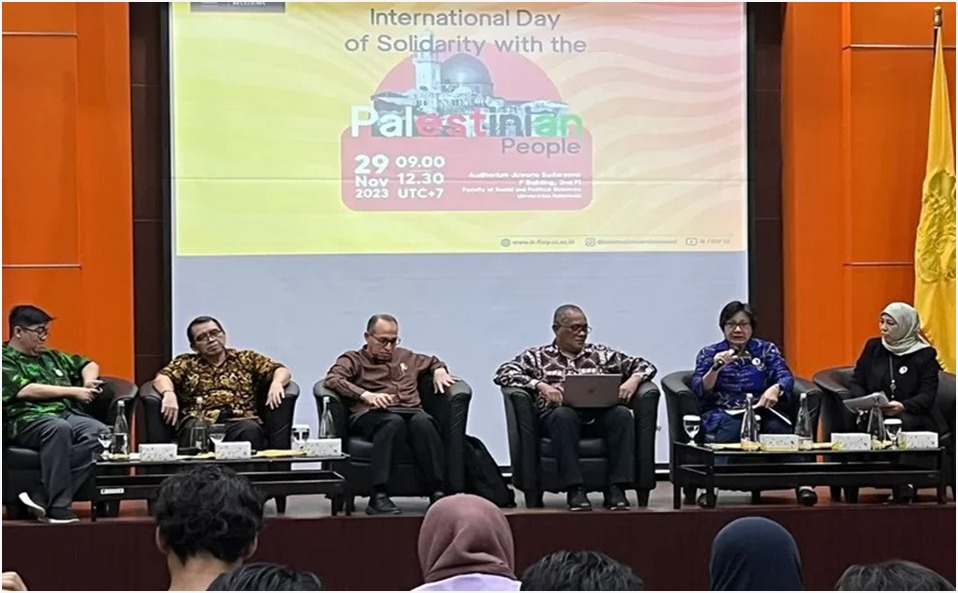 Departemen Ilmu Hubungan Internasional Fisip UI menggelar diskusi untuk memperingati Hari Internasional Untuk Solidaritas Palestina.