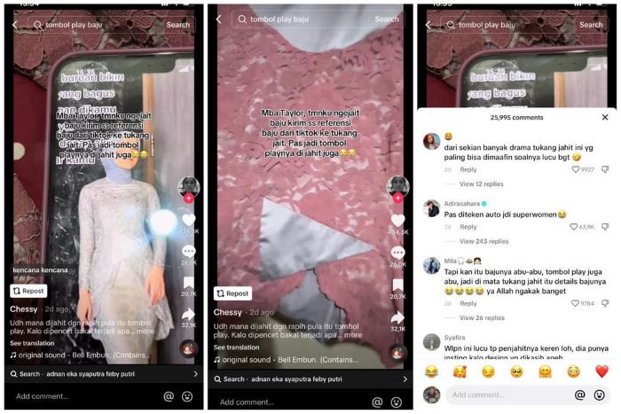 Kocak Abis! Kebaya Dijahit Lengkap dengan Tombol Play, Netizen: