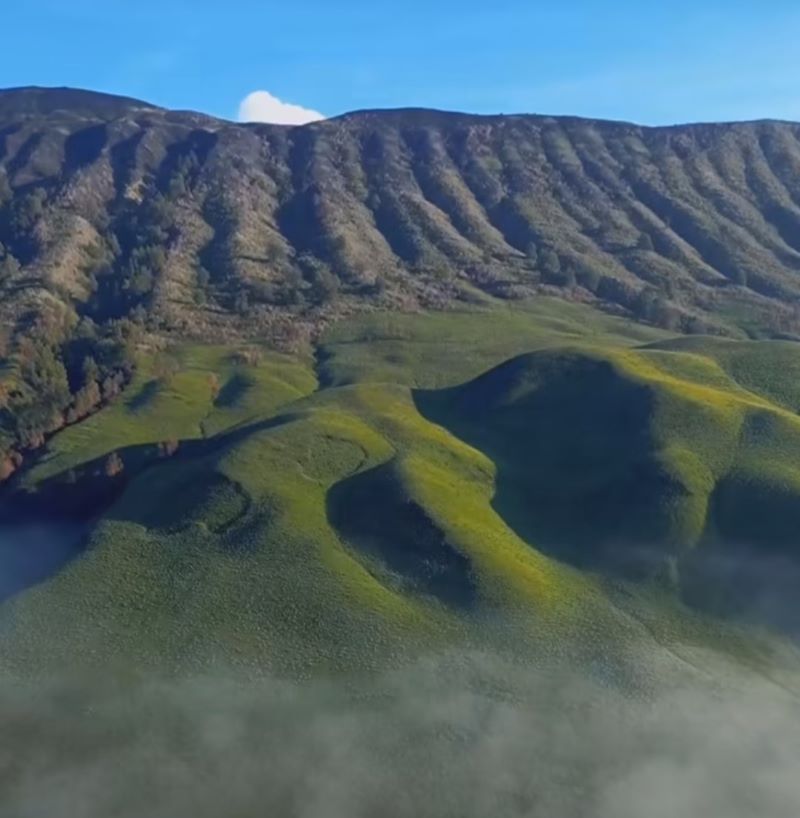 Gunung Bromo yang menghijau. (Instagram/@infodenpasarterkini.id)