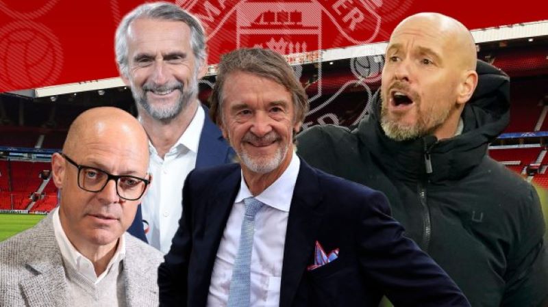 Sir Jim Ratcliffe bersama Sir Dave Brailsford dan Jean-Claude Blanc berkunjung ke Manchester United (thesun)