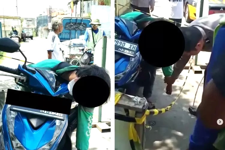 Pengemudi Ojol di Purwokerto ditemukan meninggal di atas sepeda motor (IG/memoemedia)