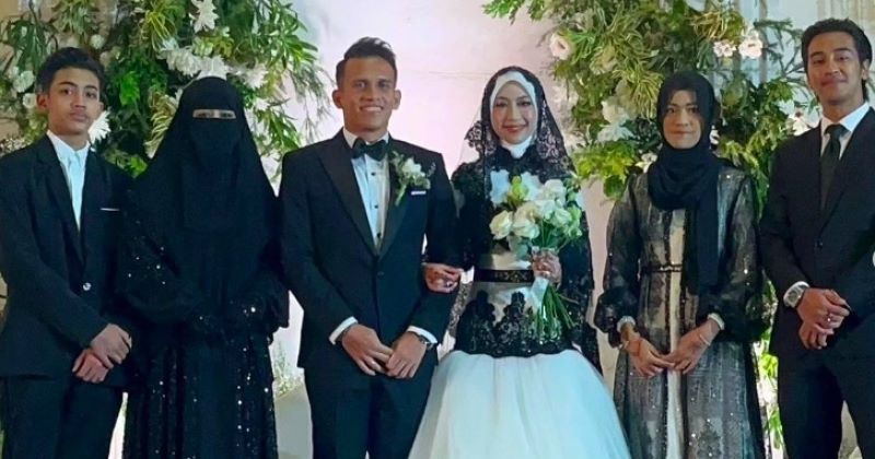 Pernikahan Adiba Khanza Az-Zahra dan  pesepakbola Egy Maulana. (suara.com)