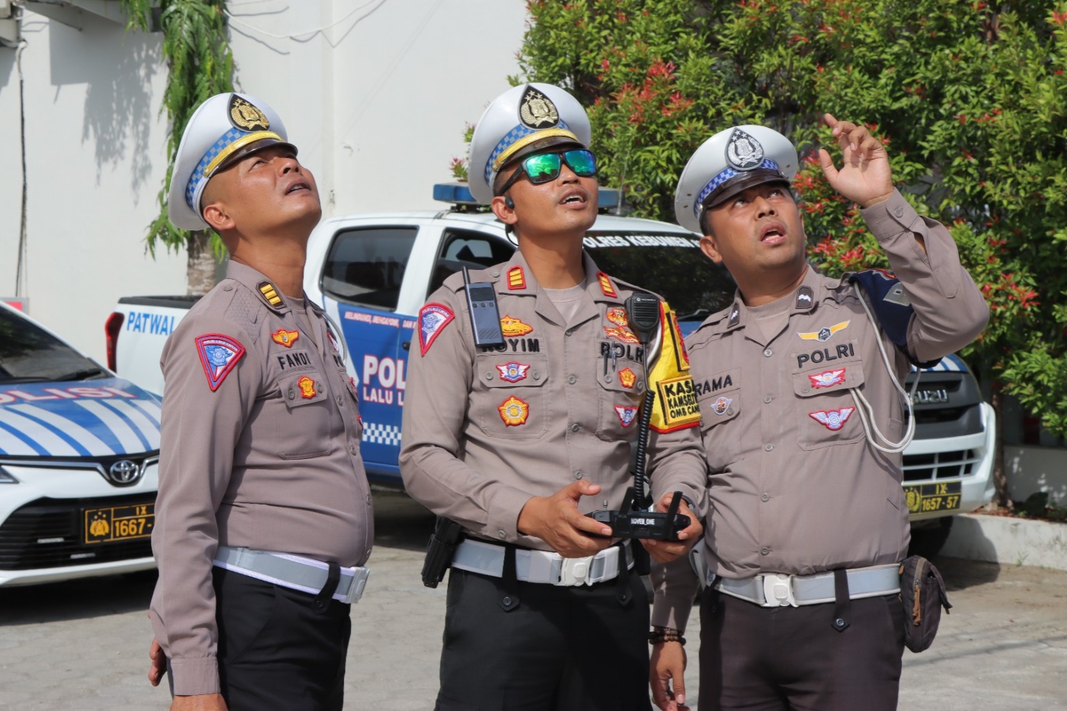CANGGIH : Jajaran Satlantas Polres Kebumen menggelar uji coba sistem Electronic Traffic Law Enforcement (ETLE) berbasis drone.