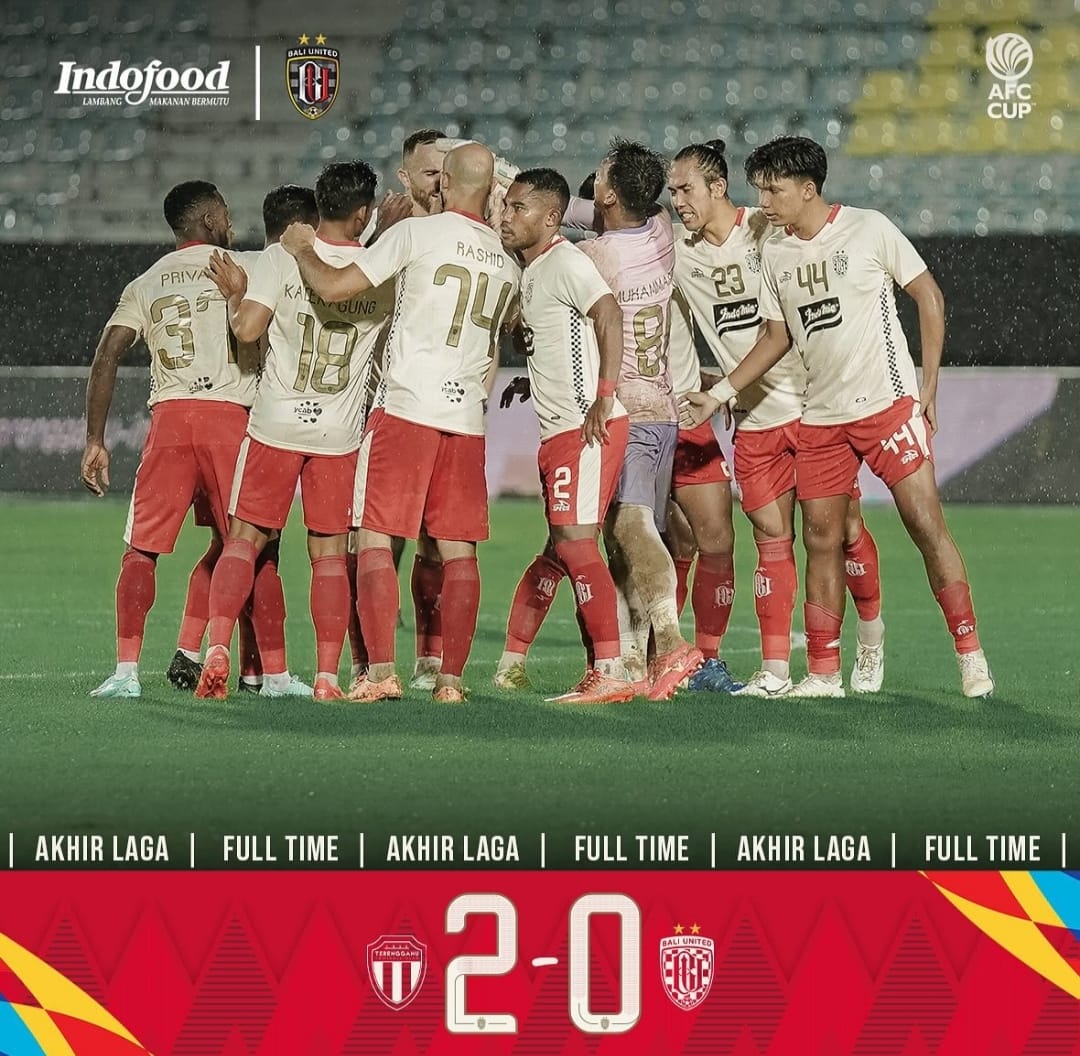 Bali United kalah 0-2 atas Terengganu di pertandingan terakhir AFC Cup (ig baliunitedfc)