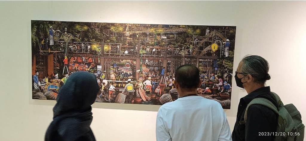 Salah satu karya yang ditampilkan dalam pameran seni rupa Ziarah Lintas Iman di UIN Sunan Kalijaga
