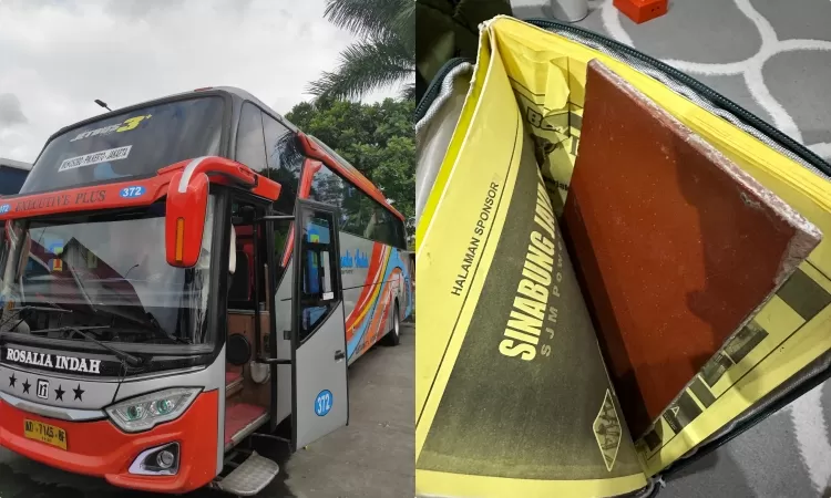 iPad warganet hilang di bus Rosalia Indah dan diganti dengan Yellow Pages dan keramik.